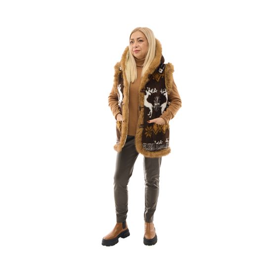 Жилет Марічка, з капюшоном, коричневий, Колір: Коричневий, Дизайн: З капюшоном , Розмір одягу : 38, зображення 4