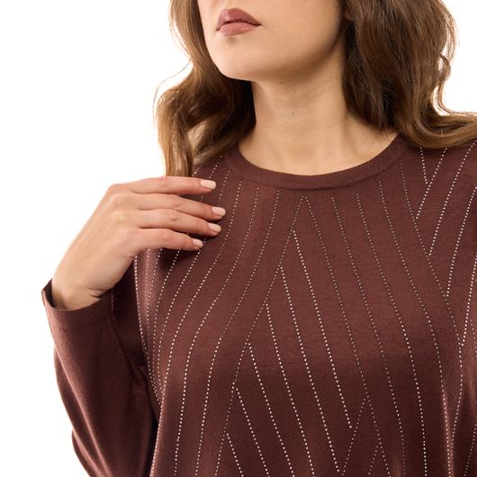 Джемпер Анджеліна, коричневий, Колір: Коричневий, Розмір: 56-58, зображення 4