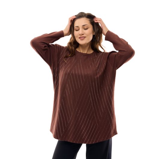 Джемпер Анджеліна, коричневий, Колір: Коричневий, Розмір: 56-58, зображення 6