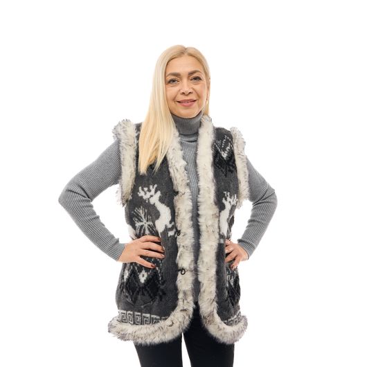 Жилет Маричка, без капюшона, серый, Цвет: Серый , Дизайн: Без капюшона , Размер одежды : 38, изображение 8