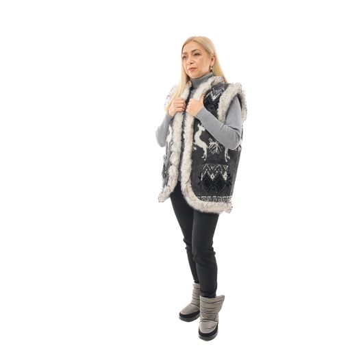 Жилет Марічка, без капюшона, сірий, Колір: Сірий, Дизайн: Без капюшона , Розмір одягу : 58, зображення 9