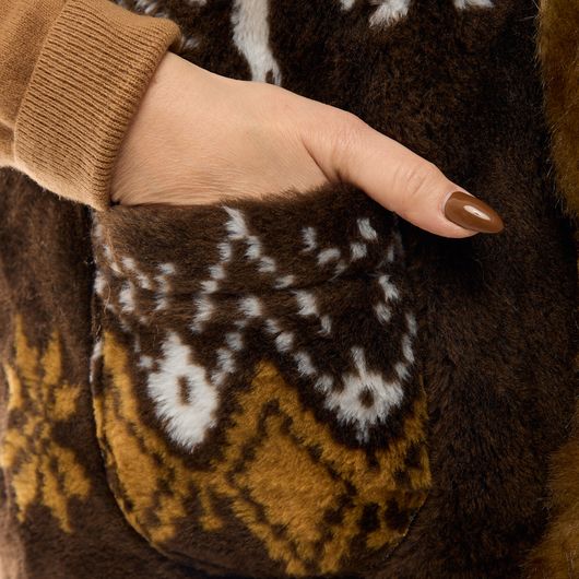 Жилет Маричка, без капюшона, коричневый, Цвет: Коричневый, Дизайн: Без капюшона , Размер одежды : 42, изображение 4