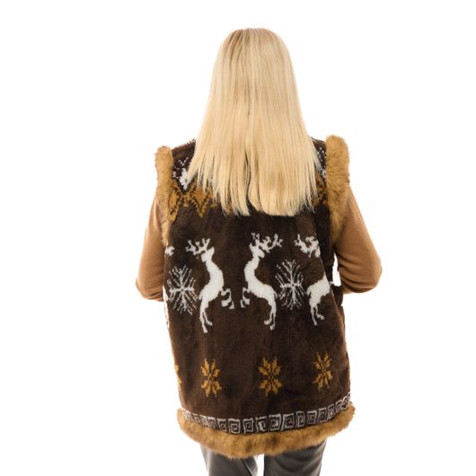 Жилет Маричка, без капюшона, коричневый, Цвет: Коричневый, Дизайн: Без капюшона , Размер одежды : 52, изображение 6