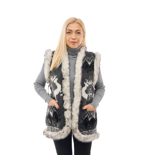 Жилет Марічка, без капюшона, сірий, Колір: Сірий, Дизайн: Без капюшона , Розмір одягу : 42, зображення 3