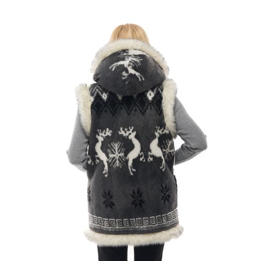 Жилет Марічка, з капюшоном, сірий, Колір: Сірий, Дизайн: З капюшоном , Розмір одягу : 44, зображення 3