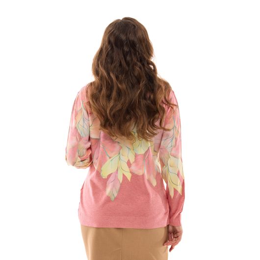 Джемпер Аліса, фіалки, рожевий, Колір: Рожевий, Дизайн: Фіалки , Розмір: 48, зображення 5