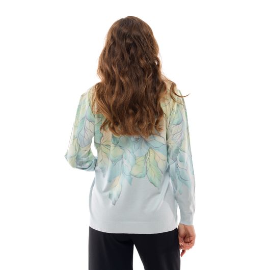 Джемпер Алиса, фиалки, серый, Цвет: Серый , Дизайн: Фиалки , Размер: 52, изображение 3