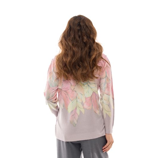 Джемпер Алиса, фиалки, голубой, Цвет: Голубой , Дизайн: Фиалки , Размер: 52, изображение 3