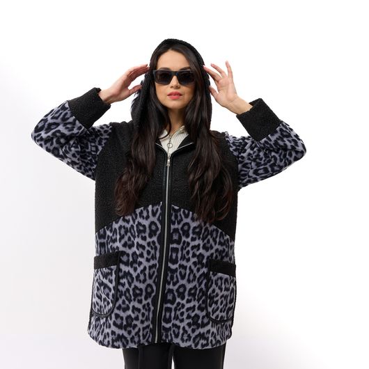 Пальто ЛеоХит, леопард серый, Цвет: Серый , Размер: 54