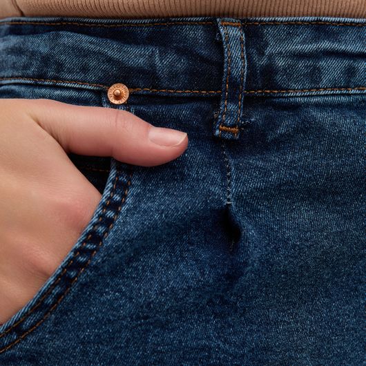 Джинсы СкайЛайн, синие с выточками, Цвет: Синий, с вытачками , Размер: M, изображение 10