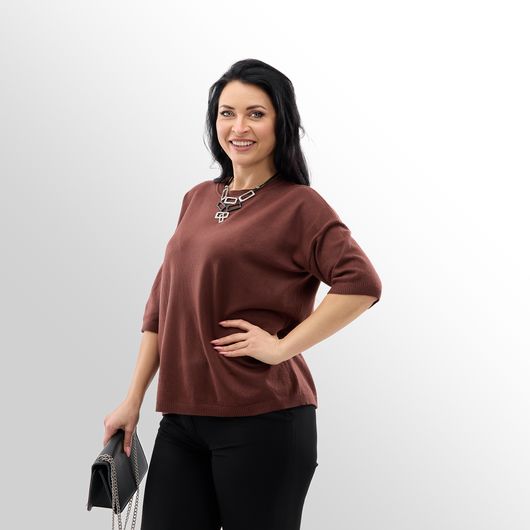 Джемпер Мелания, коричневый, Цвет: Коричневый, Размер: 46, изображение 3