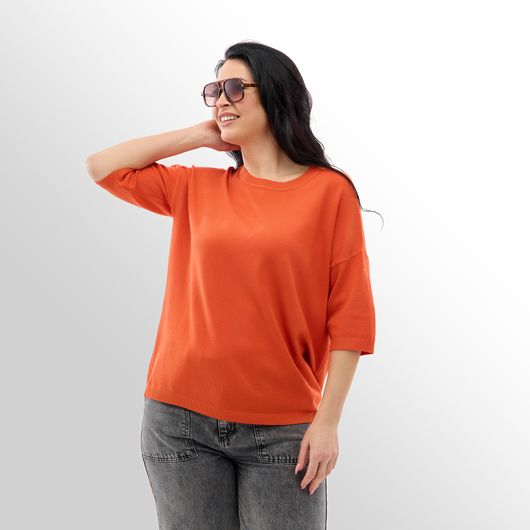 Джемпер Мелания, оранжевый, Цвет: Оранжевый , Размер: 52, изображение 3