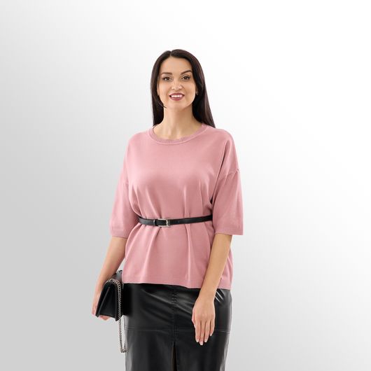 Джемпер Меланія, пудровий, Колір: Пудровий , Розмір: 48, зображення 3