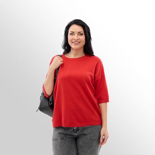 Джемпер Мелания, красный, Цвет: Красный , Размер: 48