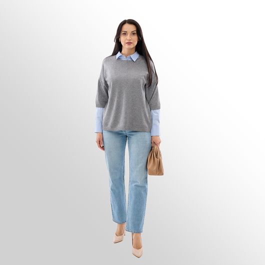 Джемпер Меланія, сірий, Колір: Сірий, Розмір: 48, зображення 2