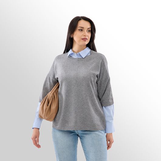 Джемпер Мелания, серый, Цвет: Серый , Размер: 52, изображение 3