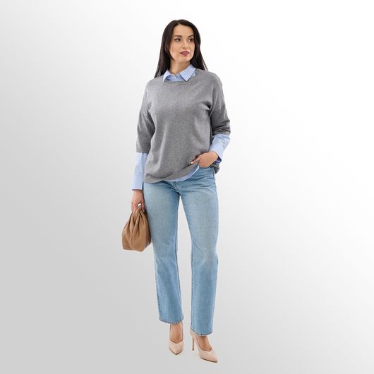 Джемпер Мелания, серый, Цвет: Серый , Размер: 50, изображение 4