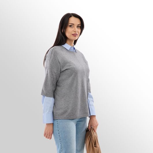 Джемпер Мелания, серый, Цвет: Серый , Размер: 52, изображение 5