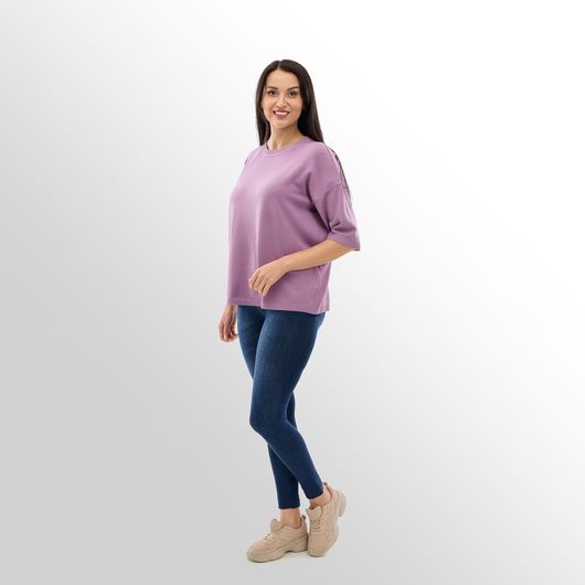 Джемпер Мелания, сиреневый, Цвет: Сиреневый, Размер: 52, изображение 5