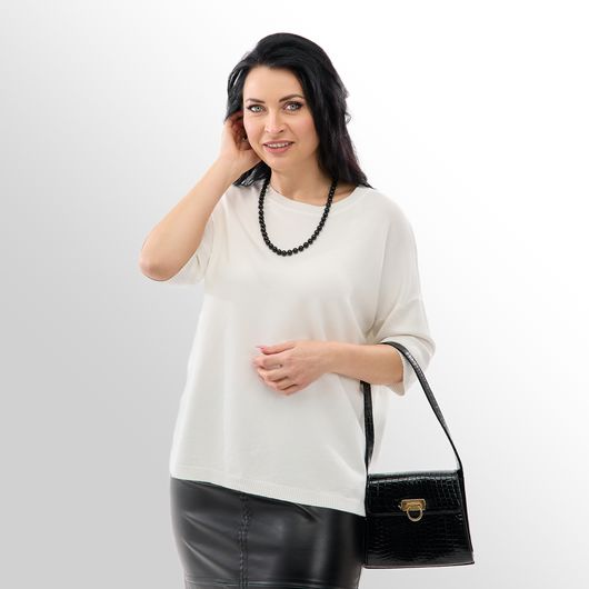 Джемпер Меланія, білий, Колір: Білий, Розмір: 52