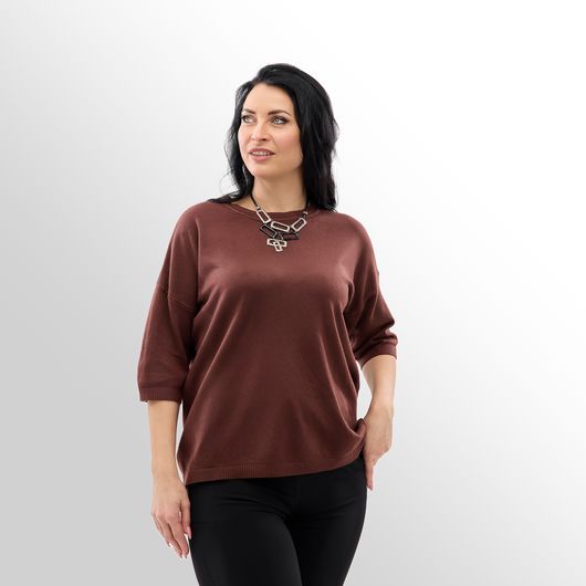 Джемпер Мелания, коричневый, Цвет: Коричневый, Размер: 46