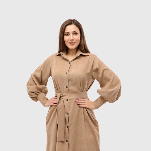 Платье Велси, бежевое, Цвет: Бежевый , Размер: 50-52, изображение 2