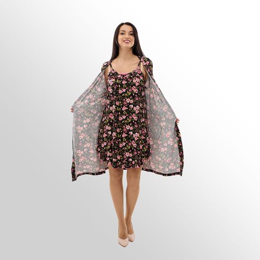 Халат Шерон, чорний, Колір: Чорний, Розмір: S, зображення 2