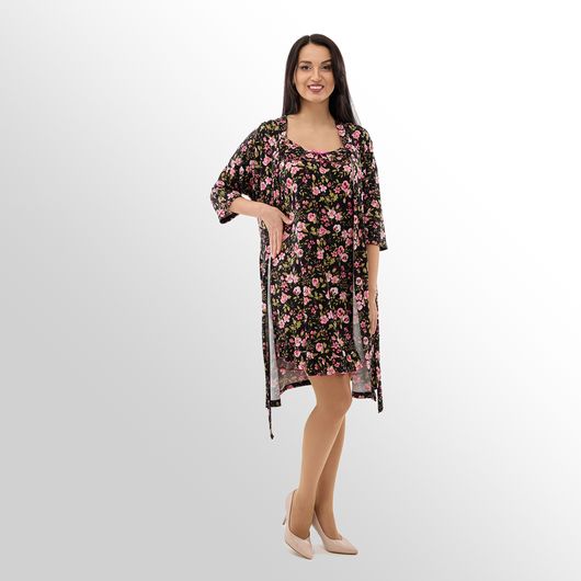 Халат Шерон, чорний, Колір: Чорний, Розмір: S, зображення 3