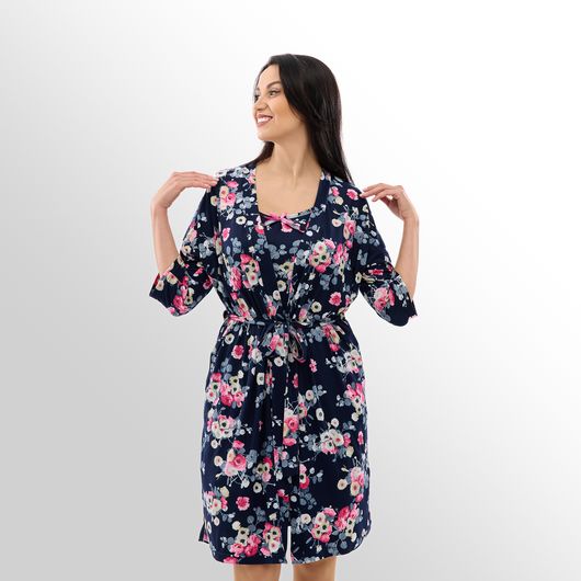 Халат Шерон, темно-синій, Колір: Темно синій, Розмір: M, зображення 5