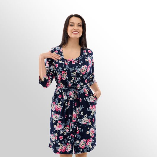 Халат Шерон, темно-синій, Колір: Темно синій, Розмір: 3XL, зображення 6