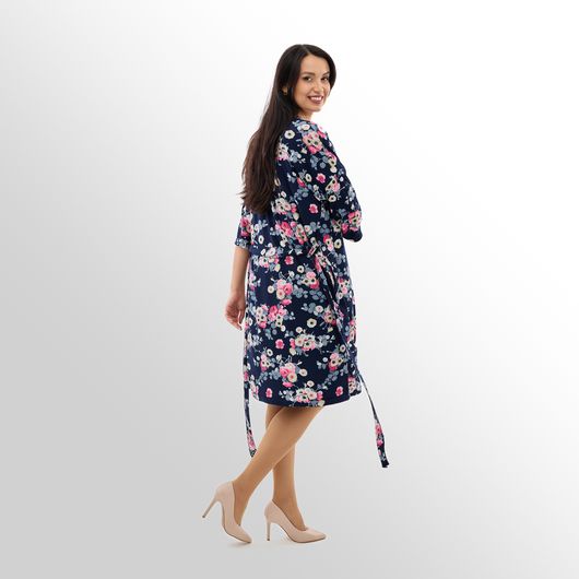 Халат Шэрон, темно-синий, Цвет: Темно-синий , Размер: S, изображение 8