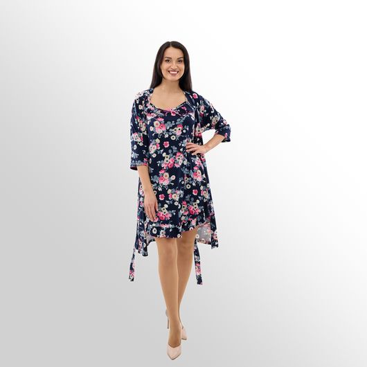 Халат Шерон, темно-синій, Колір: Темно синій, Розмір: M, зображення 9