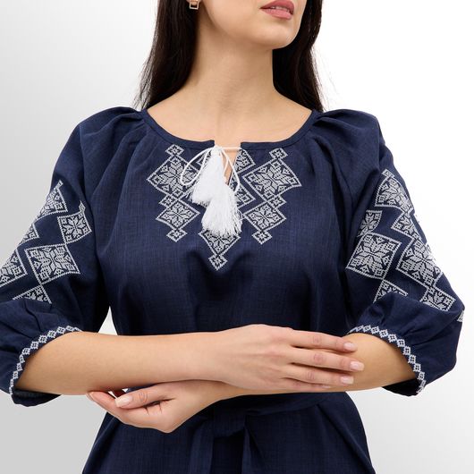 Сукня Роксолана міді, темно синя, Колір: Темно синій, Розмір: 52, зображення 8