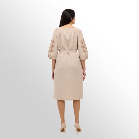 Платье Роксолана миди, бежевое, Цвет: Бежевый , Размер: 48, изображение 8