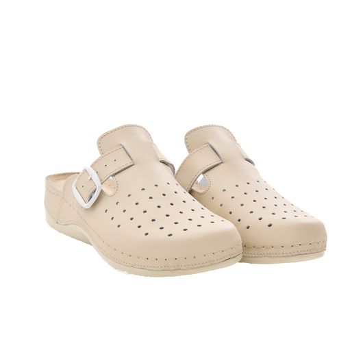 Сабо Симона New, бежевые с ремешком, Цвет: Бежевый , Размер: 38