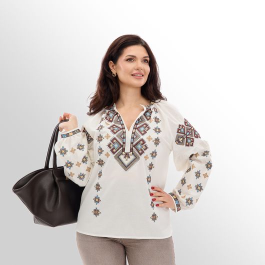 Сорочка Зореслава, белая (классика), Цвет: Белый, Размер: 3XL, изображение 11