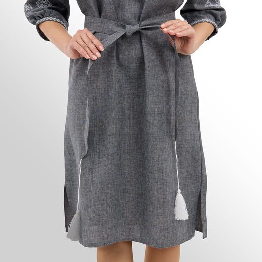 Платье Роксолана миди, серое, Цвет: Серый , Размер: 48, изображение 11