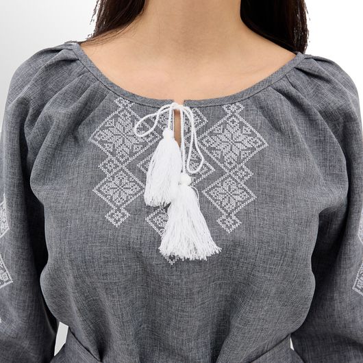 Платье Роксолана миди, серое, Цвет: Серый , Размер: 48, изображение 4