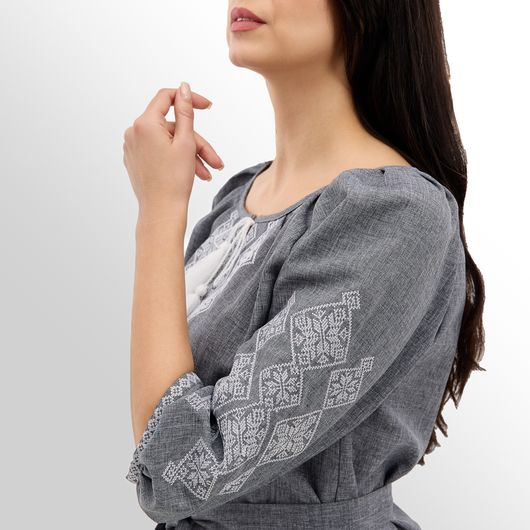 Платье Роксолана миди, серое, Цвет: Серый , Размер: 48, изображение 5