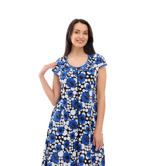 Халат Магия Цветов, синий, Цвет: Синий, Размер: L, изображение 4