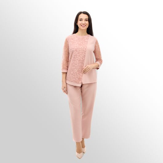 Колекція Модерн Тріо, пудрова, Колір: Пудровий , Дизайн: Блуза , Розмір: 50, зображення 2