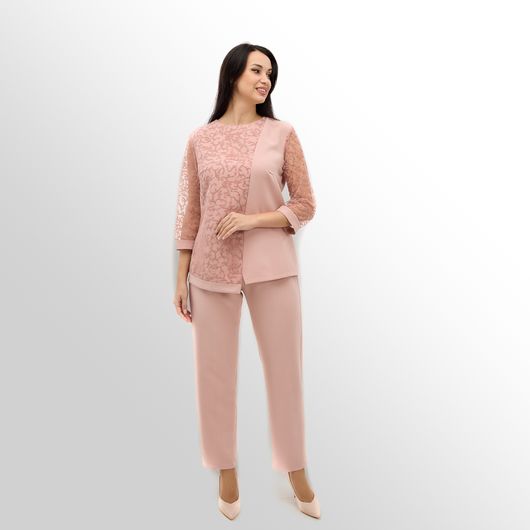Колекція Модерн Тріо, пудрова, Колір: Пудровий , Дизайн: Блуза , Розмір: 50, зображення 3