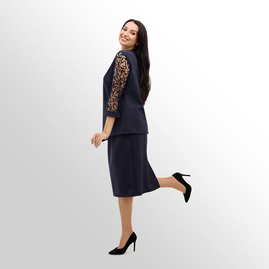 Колекція Модерн Тріо, темно-синя, Колір: Темно синій, Дизайн: Спідниця  , Розмір: 48, зображення 7