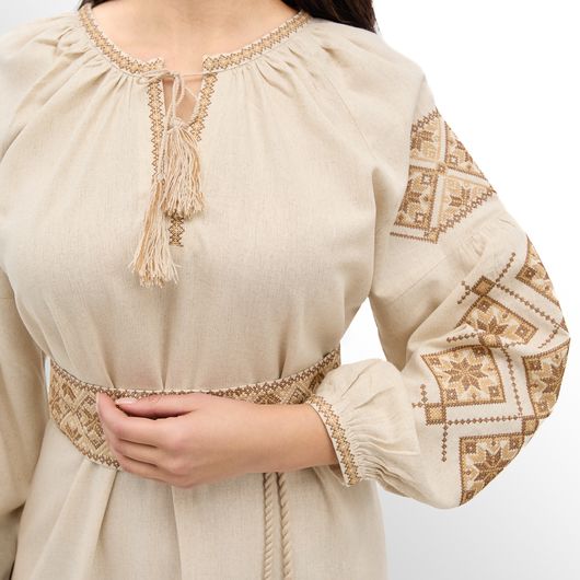 Платье Роксолана макси, бежевое, Цвет: Бежевый , Размер: 3XL, изображение 10