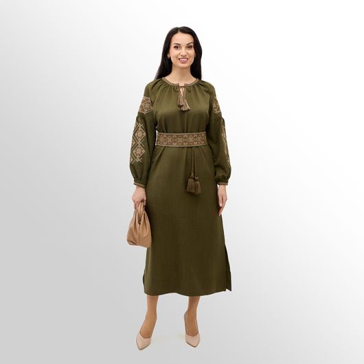 Платье Роксолана макси, хаки, Цвет: Хаки , Размер: 2XL