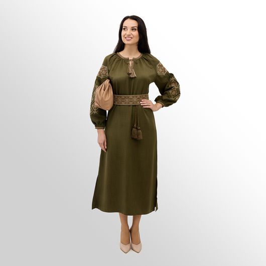 Платье Роксолана макси, хаки, Цвет: Хаки , Размер: 2XL, изображение 2