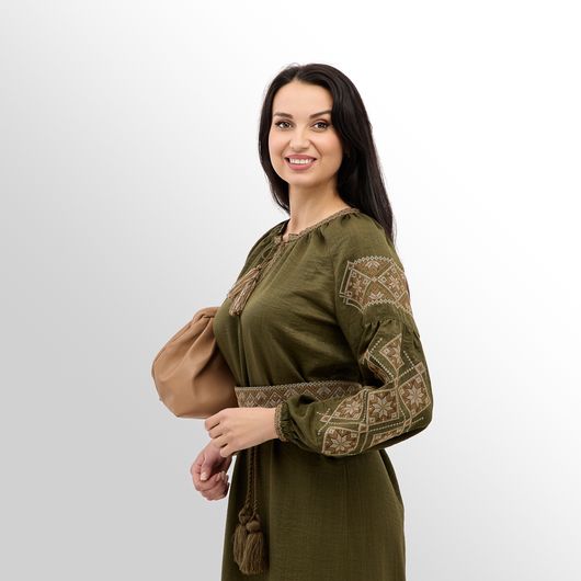 Платье Роксолана макси, хаки, Цвет: Хаки , Размер: 3XL, изображение 4