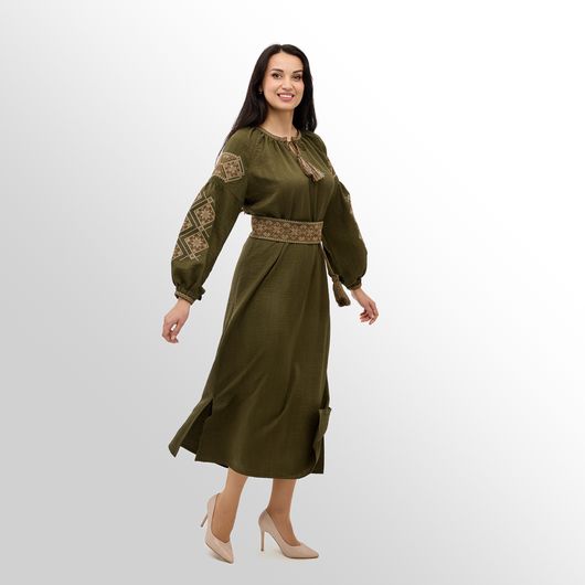 Платье Роксолана макси, хаки, Цвет: Хаки , Размер: L, изображение 5