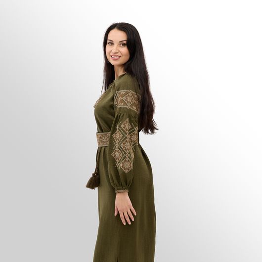 Платье Роксолана макси, хаки, Цвет: Хаки , Размер: L, изображение 6