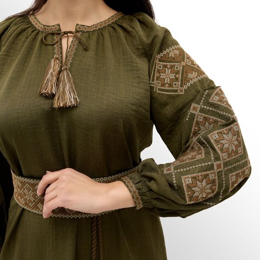 Платье Роксолана макси, хаки, Цвет: Хаки , Размер: 3XL, изображение 9